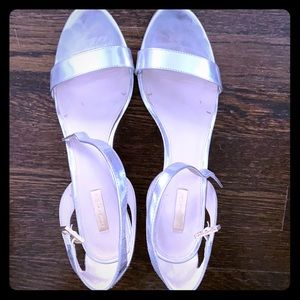 Gorgeous silver heels open sandal look